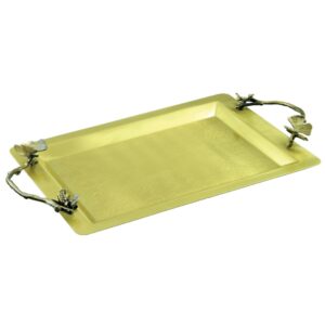 سينی پذیرایی مدل مستطیل بزرگ برنجی کد B-3091