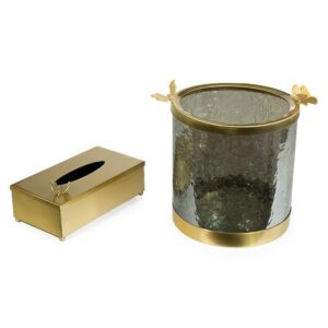 ست سطل و جا دستمال مدل استوانه برنجی کد B-416413