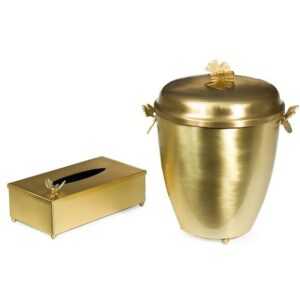 ست سطل و جا دستمال مدل پروانه برنجی کد B-414413