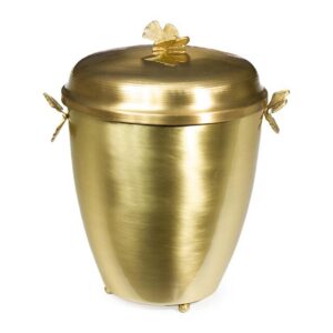 سطل فلزی دربدار مدل پروانه برنجی کد B-414