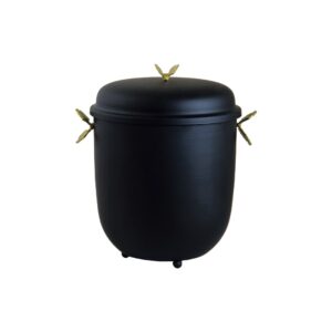 سطل خمره ای درب دار مدل پروانه مشکی کد M-422