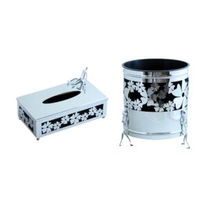 ست سطل و جا دستمال استیل مدل بهار ادمک کد S-8002380025