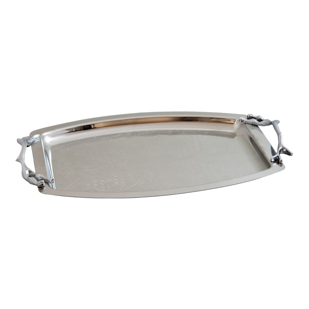 سينی پذیرایی مدل هلالی کوچک استیل براق کد SS-80080