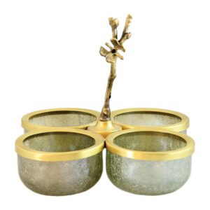 اردو خوری چهار خانه برنجی مدل ترک کد B-2040