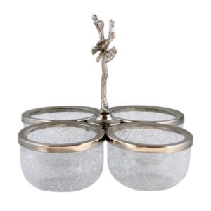 اردو خوری چهار خانه نقره‌ای مدل ترک کد N-2040