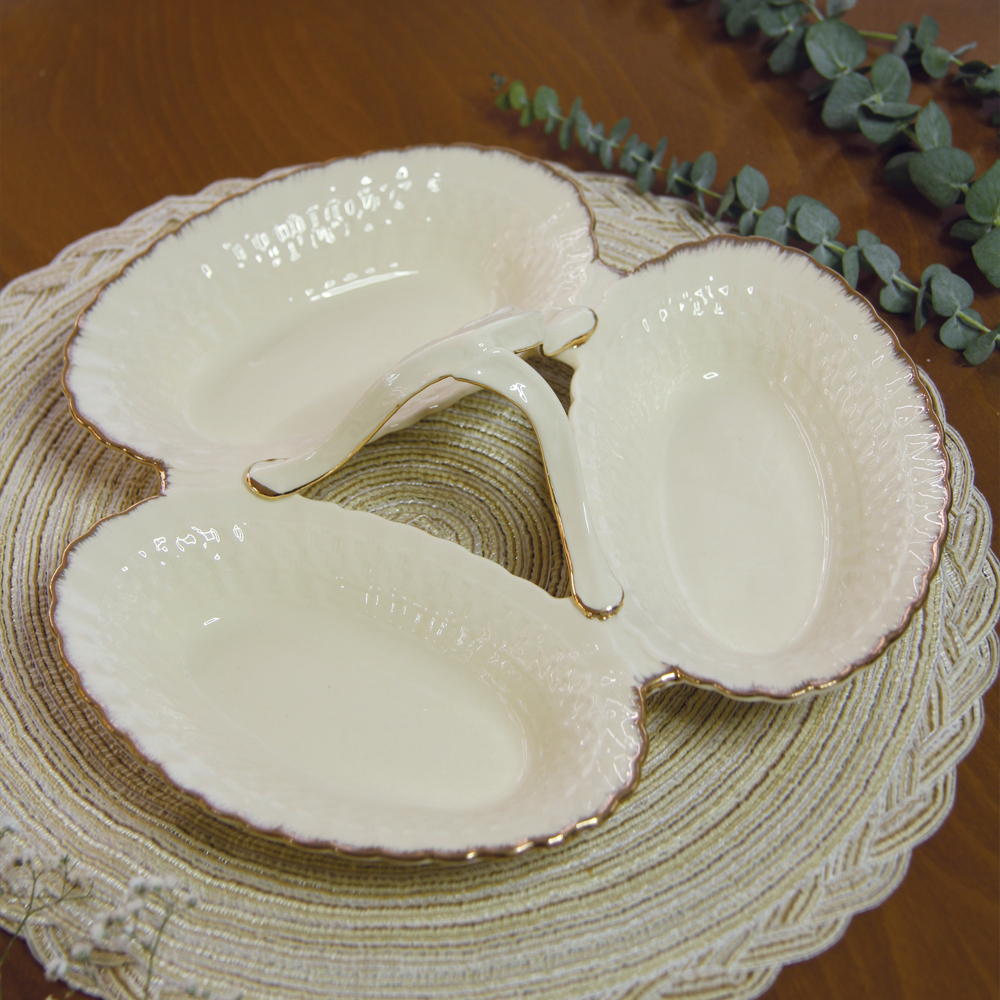 اردو خوری سه خانه چینی لبه طلایی وارداتی کد 8022