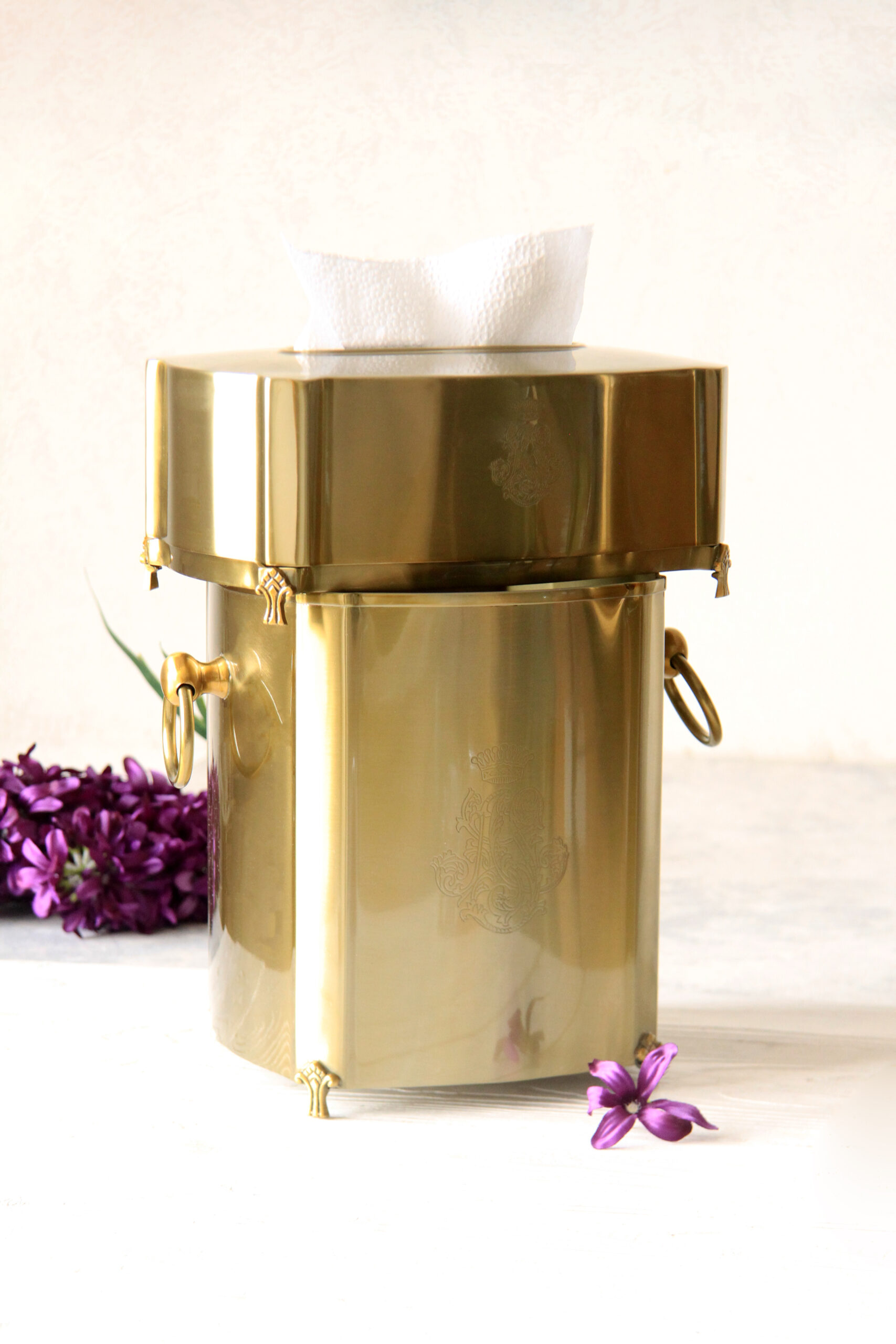 سطل و دستمال گلد هندی وارداتی کد 12655G