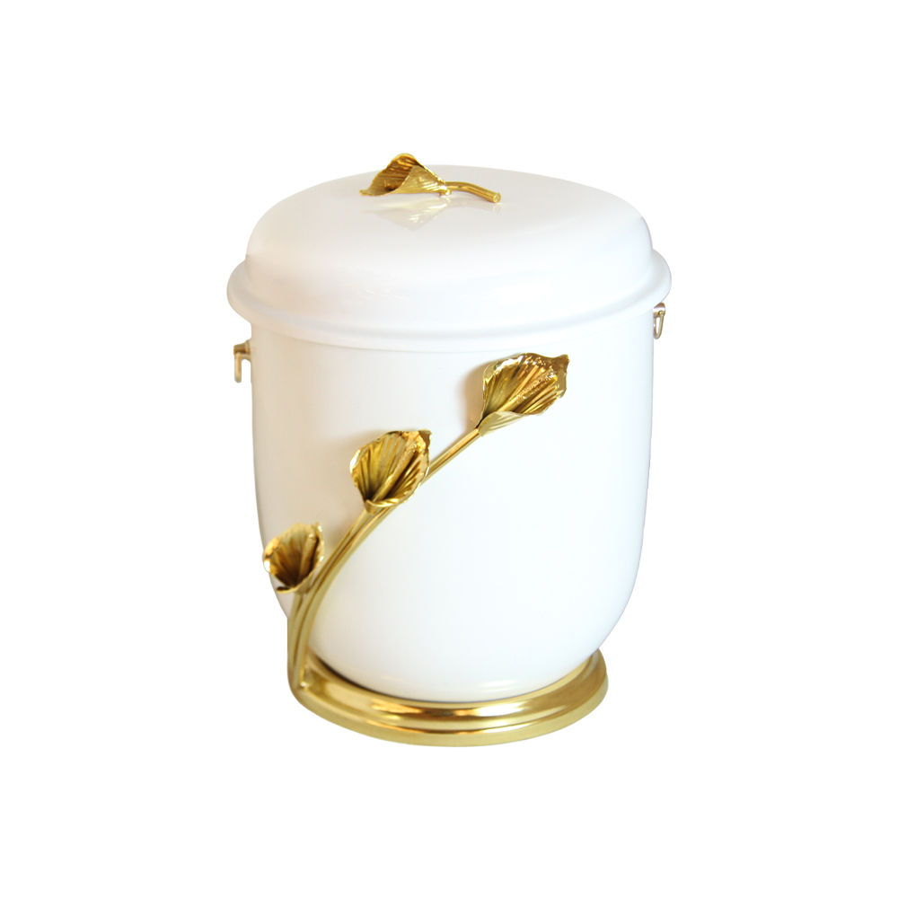 سطل ارکیده سفید و طلایی کد 522WG - Image 2